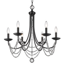 Golden Canada 7644-6 BLK - Golden Lighting Mirabella 6-light Chandelier in Matte Black
